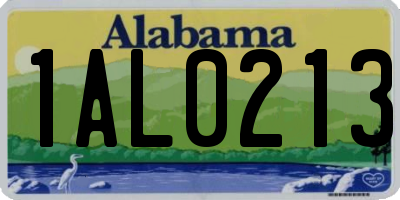 AL license plate 1AL0213