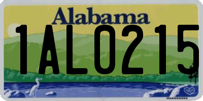 AL license plate 1AL0215
