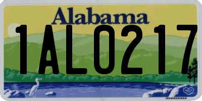 AL license plate 1AL0217