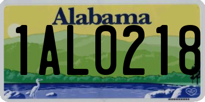 AL license plate 1AL0218