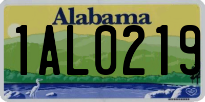AL license plate 1AL0219