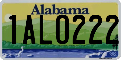 AL license plate 1AL0222
