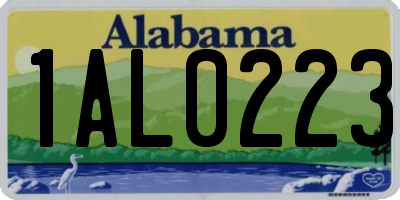 AL license plate 1AL0223