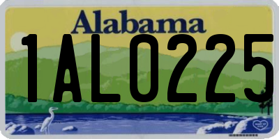 AL license plate 1AL0225
