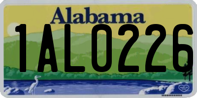 AL license plate 1AL0226