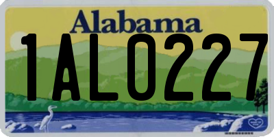 AL license plate 1AL0227