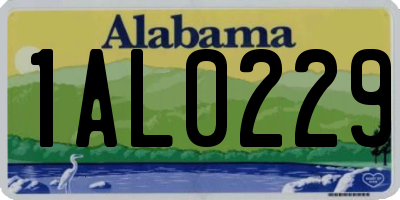 AL license plate 1AL0229