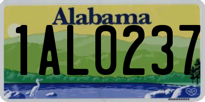 AL license plate 1AL0237