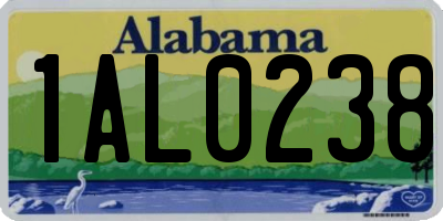 AL license plate 1AL0238