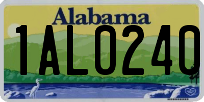 AL license plate 1AL0240