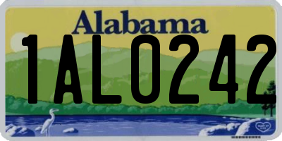 AL license plate 1AL0242