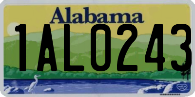 AL license plate 1AL0243