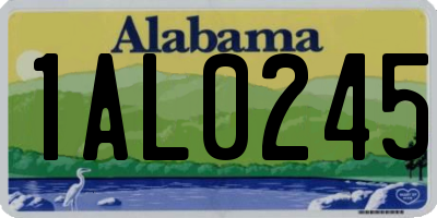 AL license plate 1AL0245