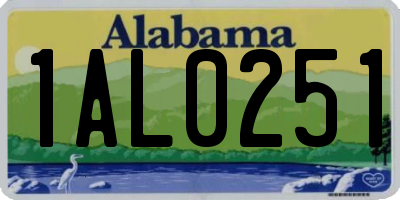 AL license plate 1AL0251