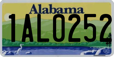 AL license plate 1AL0252
