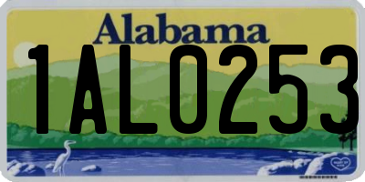 AL license plate 1AL0253