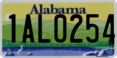 AL license plate 1AL0254