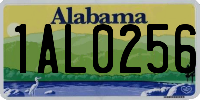 AL license plate 1AL0256