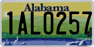 AL license plate 1AL0257