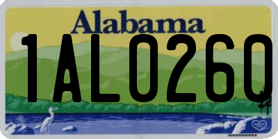 AL license plate 1AL0260