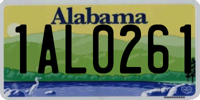AL license plate 1AL0261