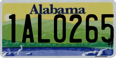 AL license plate 1AL0265