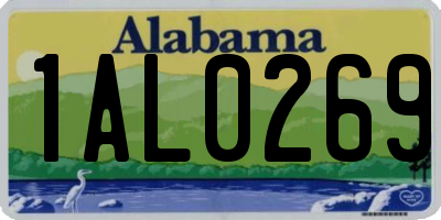 AL license plate 1AL0269