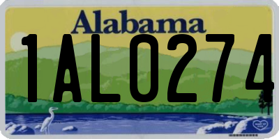 AL license plate 1AL0274