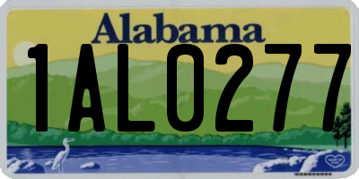 AL license plate 1AL0277