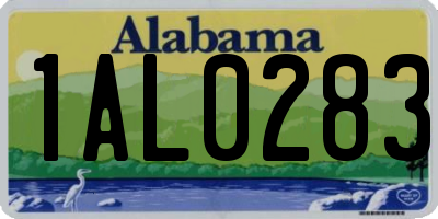 AL license plate 1AL0283