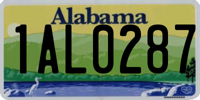 AL license plate 1AL0287