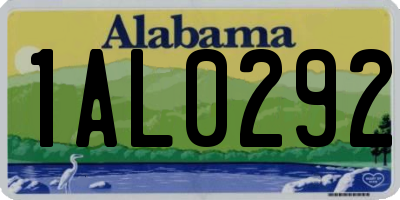 AL license plate 1AL0292