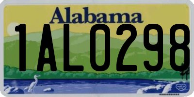 AL license plate 1AL0298