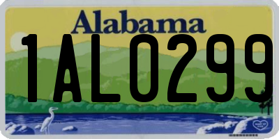 AL license plate 1AL0299