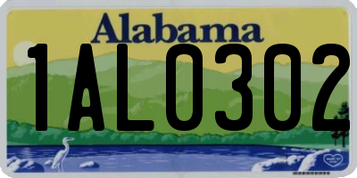 AL license plate 1AL0302