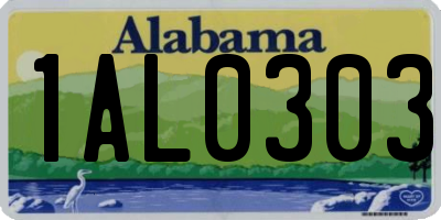 AL license plate 1AL0303