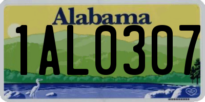 AL license plate 1AL0307