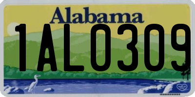 AL license plate 1AL0309