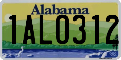 AL license plate 1AL0312