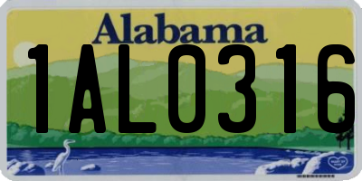 AL license plate 1AL0316