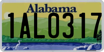 AL license plate 1AL0317