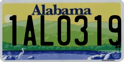 AL license plate 1AL0319