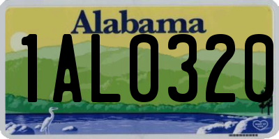AL license plate 1AL0320