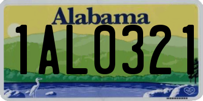AL license plate 1AL0321