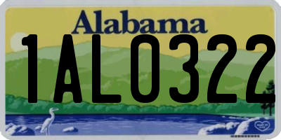 AL license plate 1AL0322