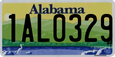 AL license plate 1AL0329