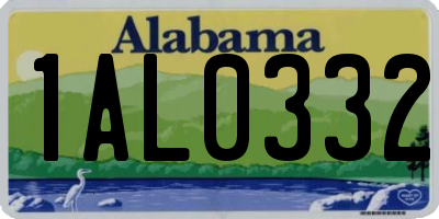 AL license plate 1AL0332