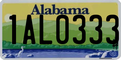 AL license plate 1AL0333