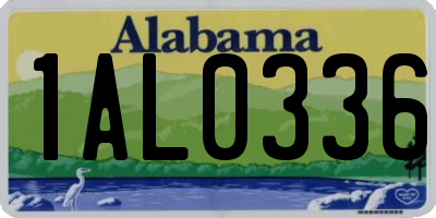 AL license plate 1AL0336