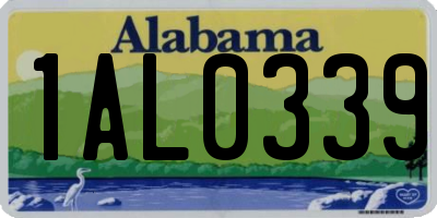 AL license plate 1AL0339